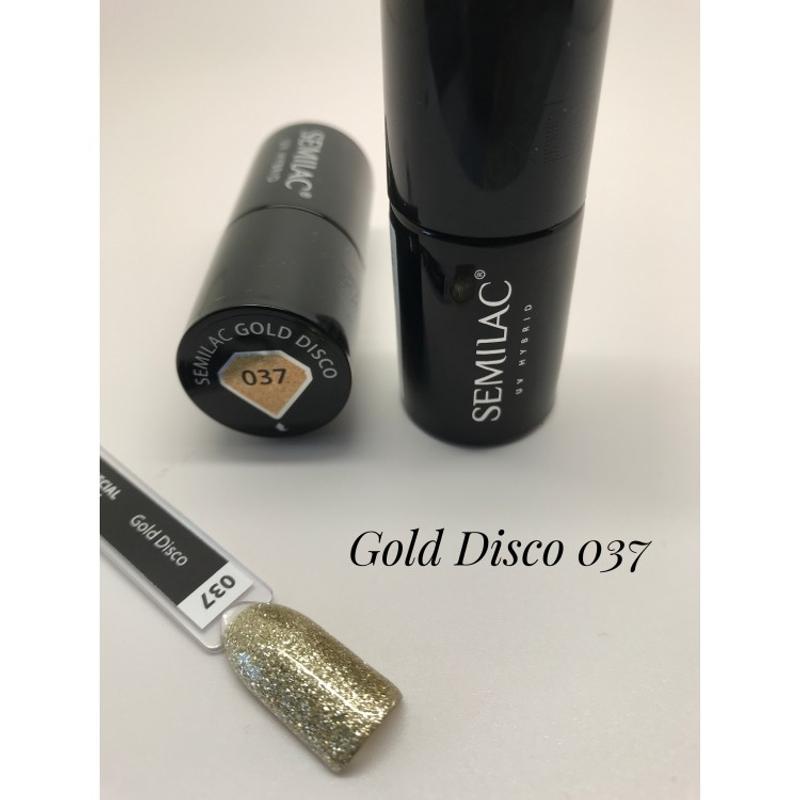 037 Semilac Uv Hybrid gél lakk Gold Disco 7ml