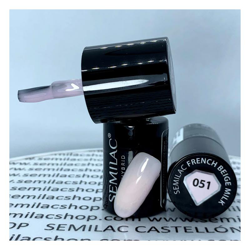 051 Semilac Uv Hybrid gél lakk French Beige Milk 7ml
