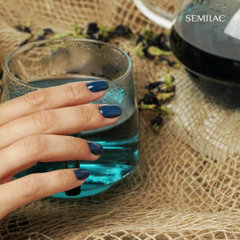 406 Semilac Uv Hybrid gél lakk - Blue Tea 7ml