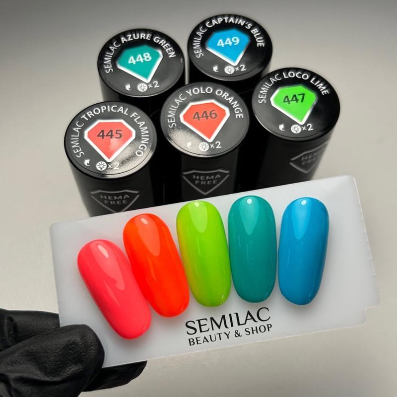 446 Semilac Uv Hybrid gél lakk - YOLO Orange  7ml