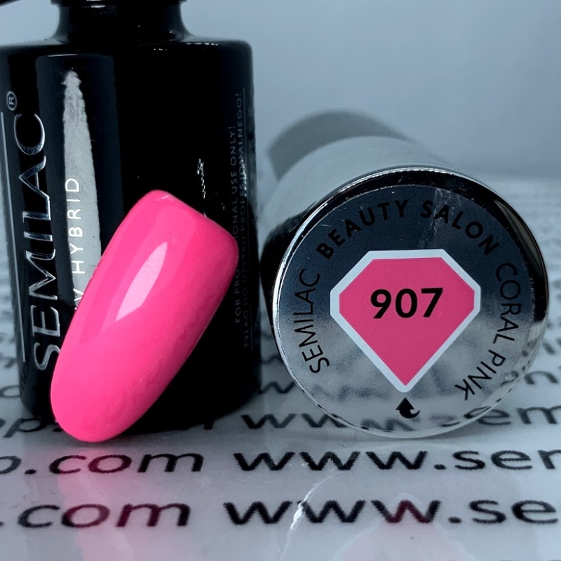 907 Semilac Uv Hybrid gél lakk - Coral Pink  7ml