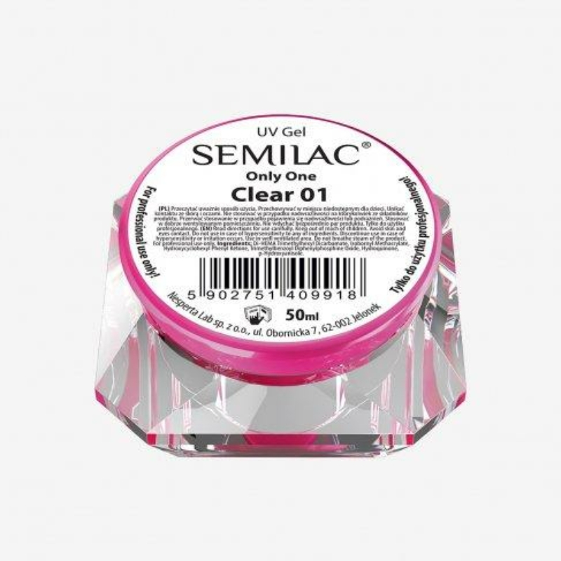 Semilac Uv Építő Zselé Only One Clear 01.  50ml