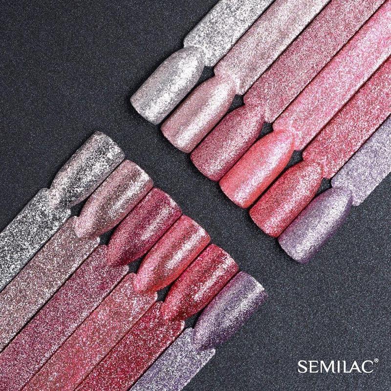 295 Semilac Uv Hybrid gél lakk - Peach Pink Shimmer  7ml