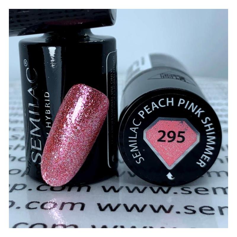 295 Semilac Uv Hybrid gél lakk - Peach Pink Shimmer  7ml