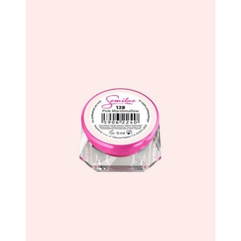 128 Színes Uv Zselé Semilac Pink Marshmallow 5ml
