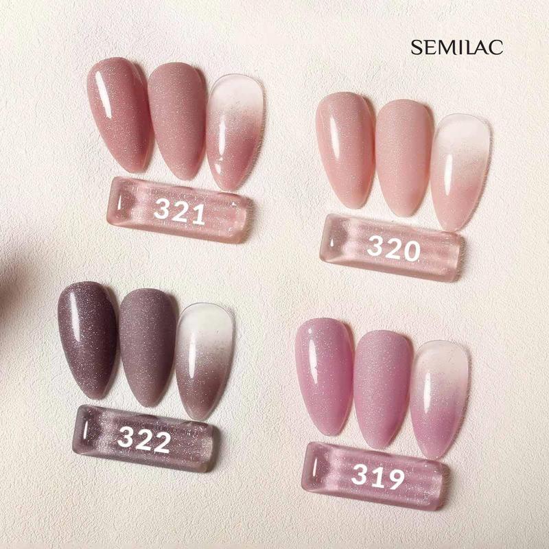 319 Semilac Uv Hybrid gél lakk - Shimmer Dust Pink  7ml