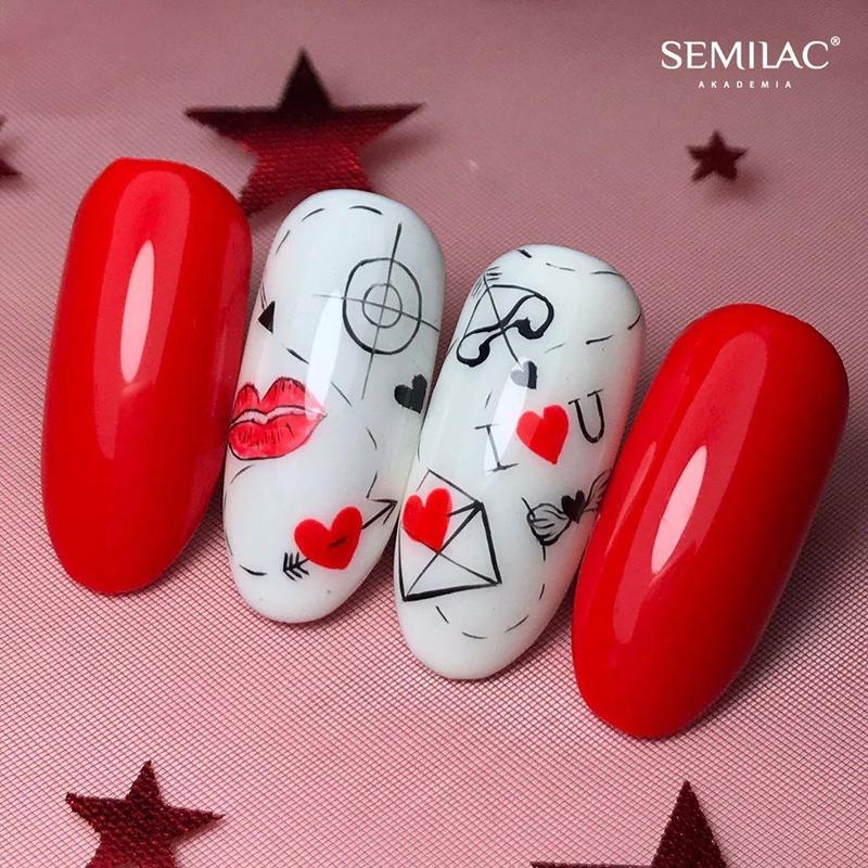 317 Semilac Uv Hybrid gél lakk - Neon Red  7ml
