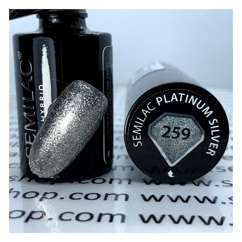 259 Semilac Uv Hybrid gél lakk Platinum Silver 7ml